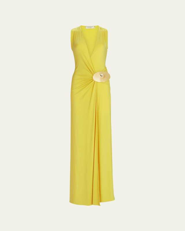 Fadila Gathered Jersey Maxi Dress